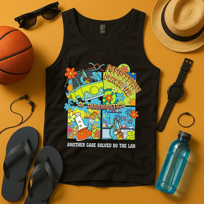 Mystery Machine Of Diagnostics Lab Tech Lab Week 2025 Funny Gift Tank Top