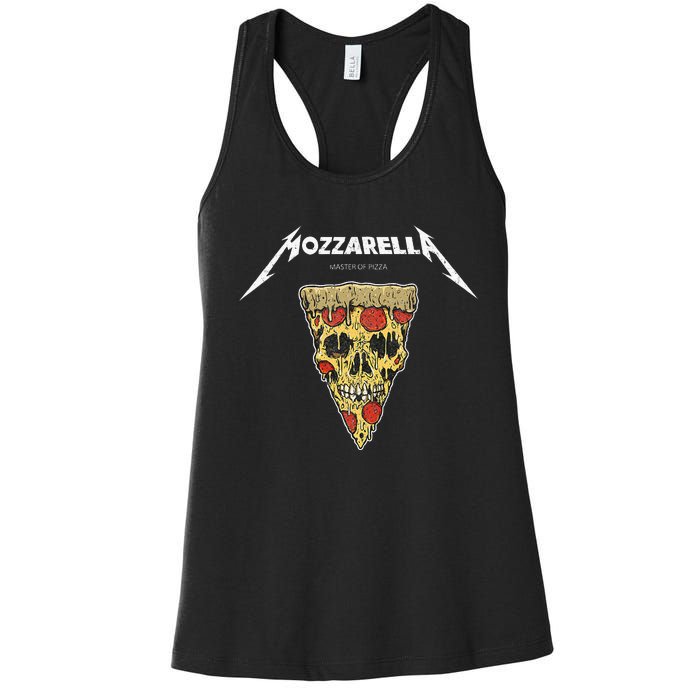 Mozzarella Masters Of Pizza Foodie Chef Baker Cook. Women's Racerback Tank