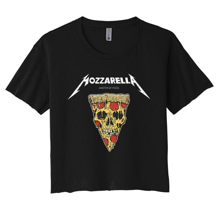 Mozzarella Masters Of Pizza Foodie Chef Baker Cook. Women's Crop Top Tee