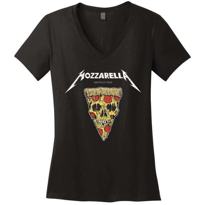 Mozzarella Masters Of Pizza Foodie Chef Baker Cook. Women's V-Neck T-Shirt