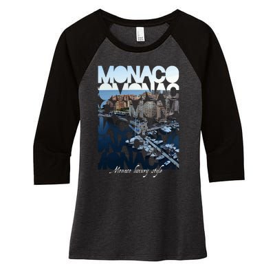 Monaco Women's Tri-Blend 3/4-Sleeve Raglan Shirt