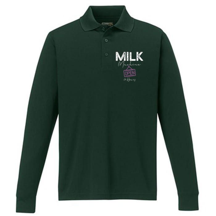 Milk Machine Open 24 Hours Performance Long Sleeve Polo