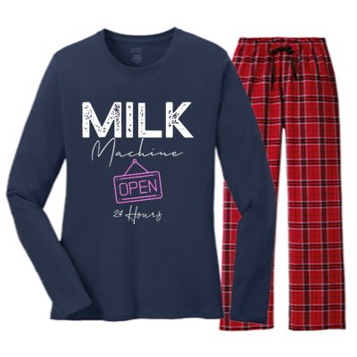 Milk Machine Open 24 Hours Women's Long Sleeve Flannel Pajama Set 