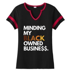 Minding My Owned Black Business Ladies Halftime Notch Neck Tee