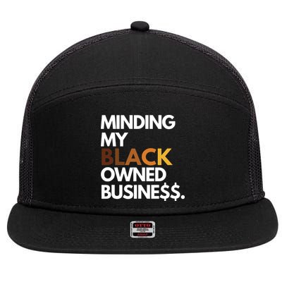 Minding My Owned Black Business 7 Panel Mesh Trucker Snapback Hat