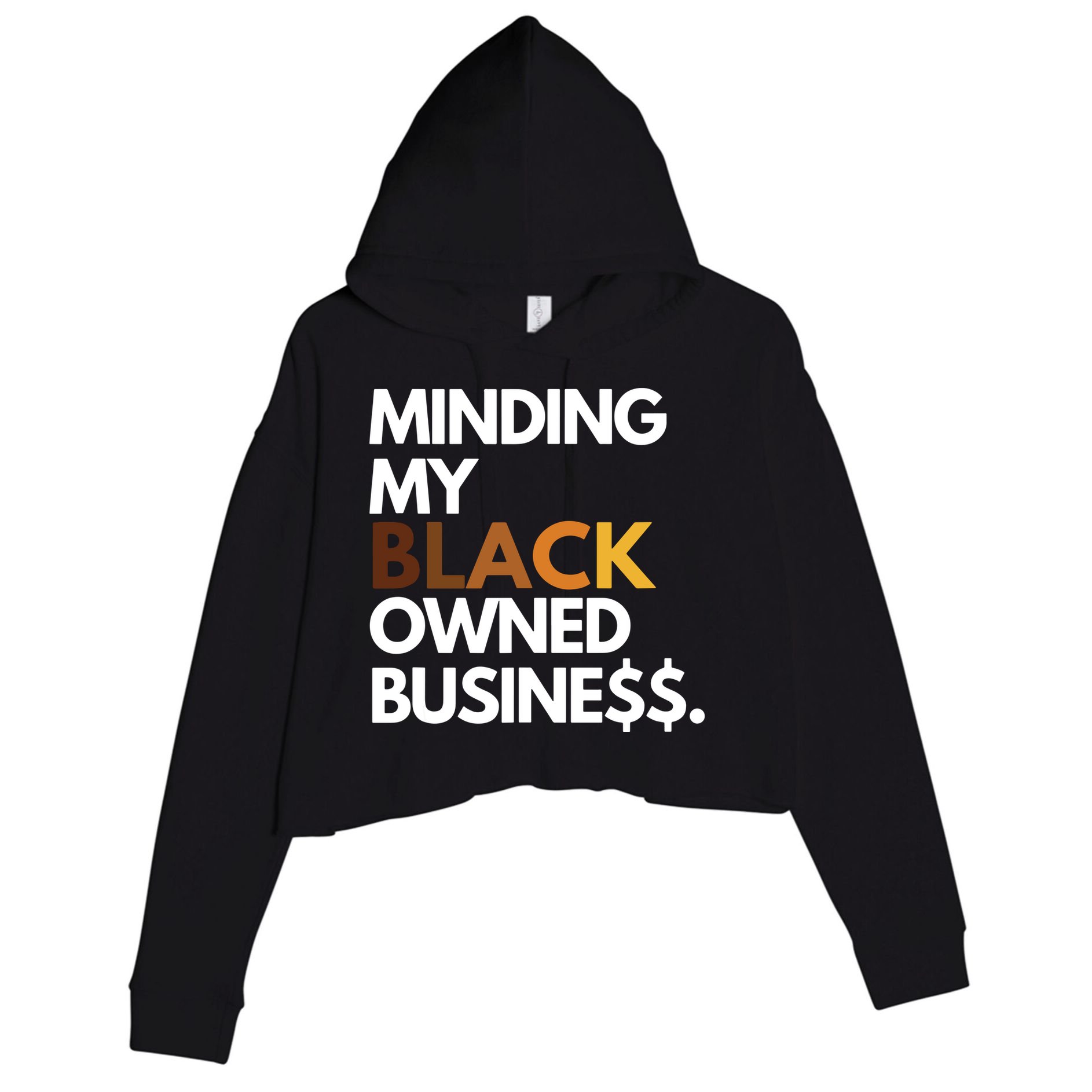 Minding My Owned Black Business Crop Fleece Hoodie
