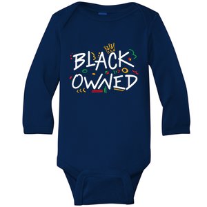 Minding My Owned Black Business Men Women Juneteenth Pride Baby Long Sleeve Bodysuit