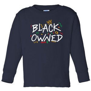 Minding My Owned Black Business Men Women Juneteenth Pride Toddler Long Sleeve Shirt