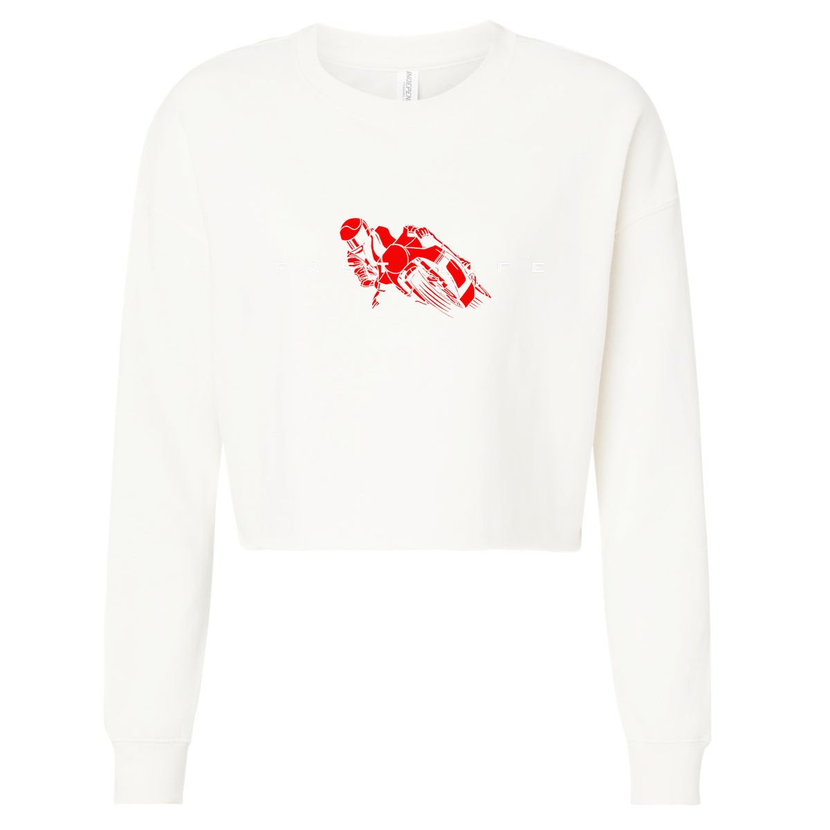 Motorcycle Cropped Pullover Crew