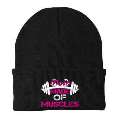 Mom Made Of Muscles Funny Fitness Gym Gift Beanie