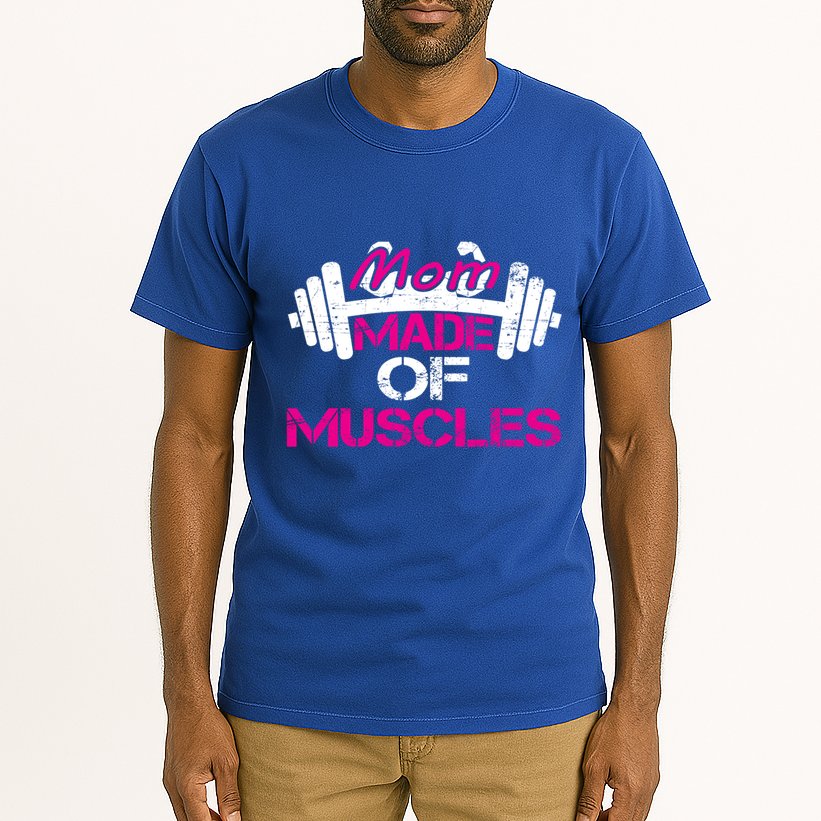 Mom Made Of Muscles Funny Fitness Gym Gift Tall T-Shirt