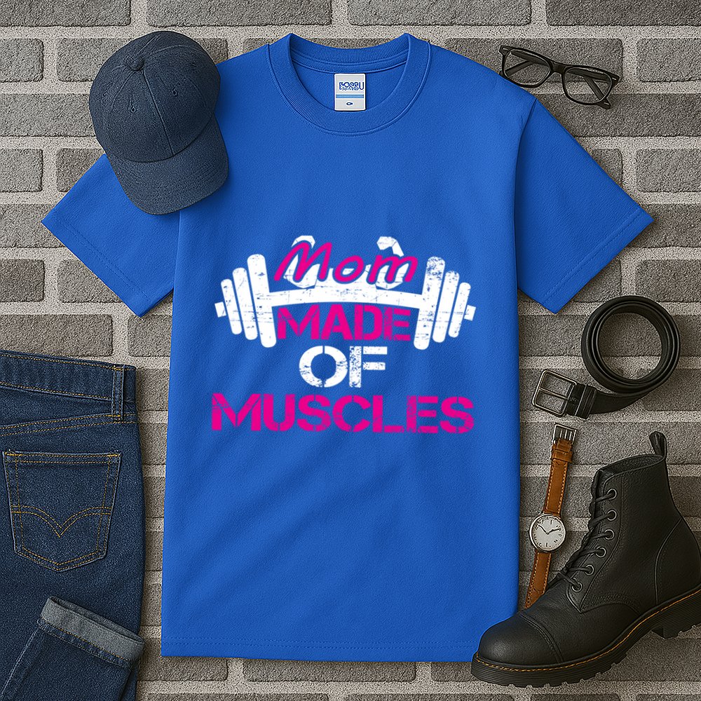 Mom Made Of Muscles Funny Fitness Gym Gift Tall T-Shirt