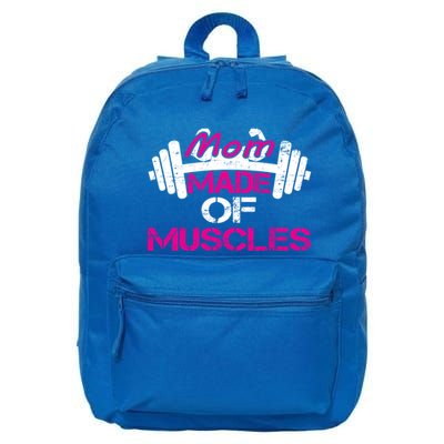 Mom Made Of Muscles Funny Fitness Gym Gift 16 in Basic Backpack