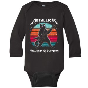 Metallicat Meowster Of Purrpets Funny Cat Baby Long Sleeve Bodysuit