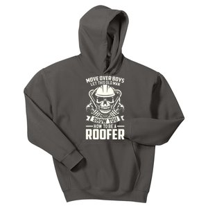 Men Move Over Boy Let This Old Man Roofer Funny Roofing Kids Hoodie