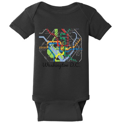 Metro Map Of Washington Dc Art Gift City Rail Transit Baby Bodysuit