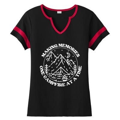 Making Memories One Campsite At A Time Happy Camper Gift Ladies Halftime Notch Neck Tee