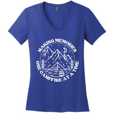 Making Memories One Campsite At A Time Happy Camper Gift Women's V-Neck T-Shirt