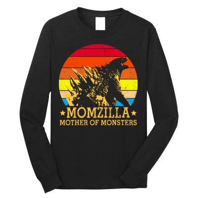 Momzilla Mother Of The Monsters Retro Vintage Long Sleeve Shirt