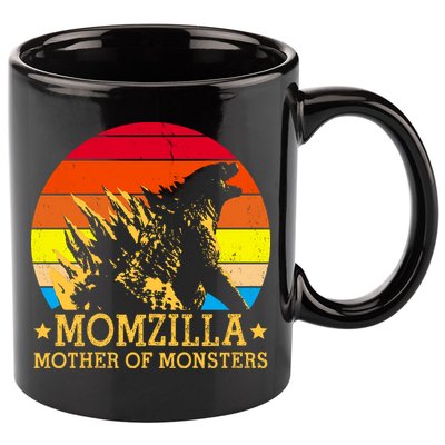 Momzilla Mother Of The Monsters Retro Vintage 11oz C Handle Ceramic Mug