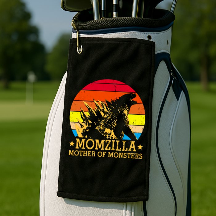 Momzilla Mother Of The Monsters Retro Vintage Golf Towel