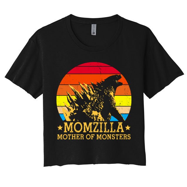Momzilla Mother Of The Monsters Retro Vintage Crop Top