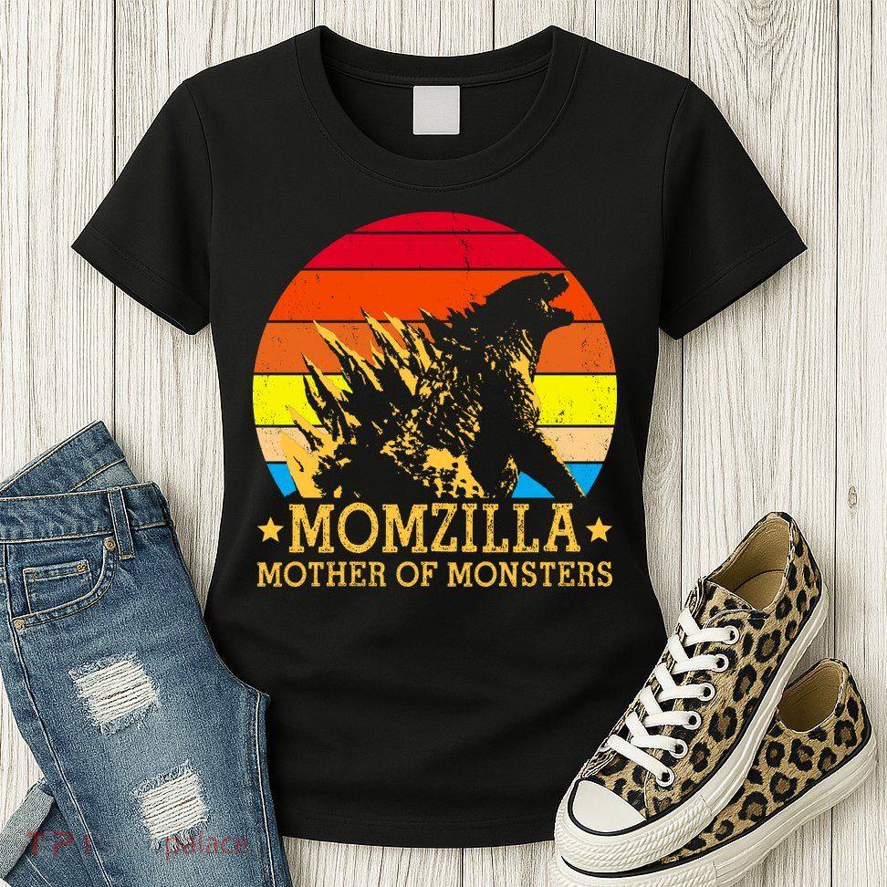 Momzilla Mother Of The Monsters Retro Vintage Womens T-Shirt