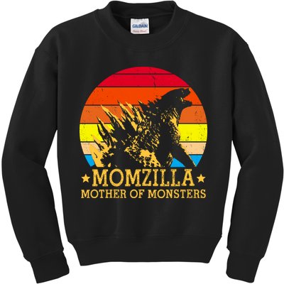Momzilla Mother Of The Monsters Retro Vintage Kids Sweatshirt