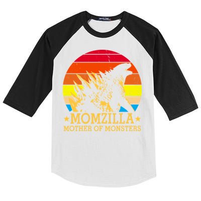 Momzilla Mother Of The Monsters Retro Vintage Kids Colorblock Raglan Jersey