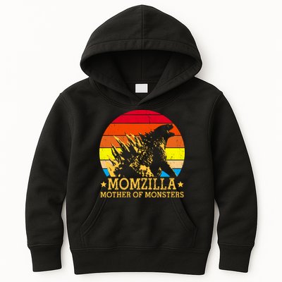 Momzilla Mother Of The Monsters Retro Vintage Kids Hoodie