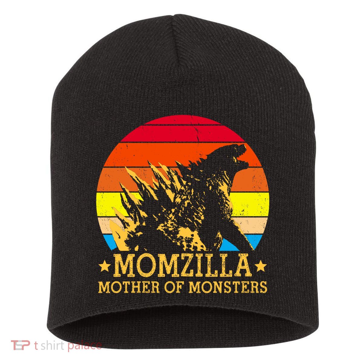 Momzilla Mother Of The Monsters Retro Vintage Short Acrylic Beanie