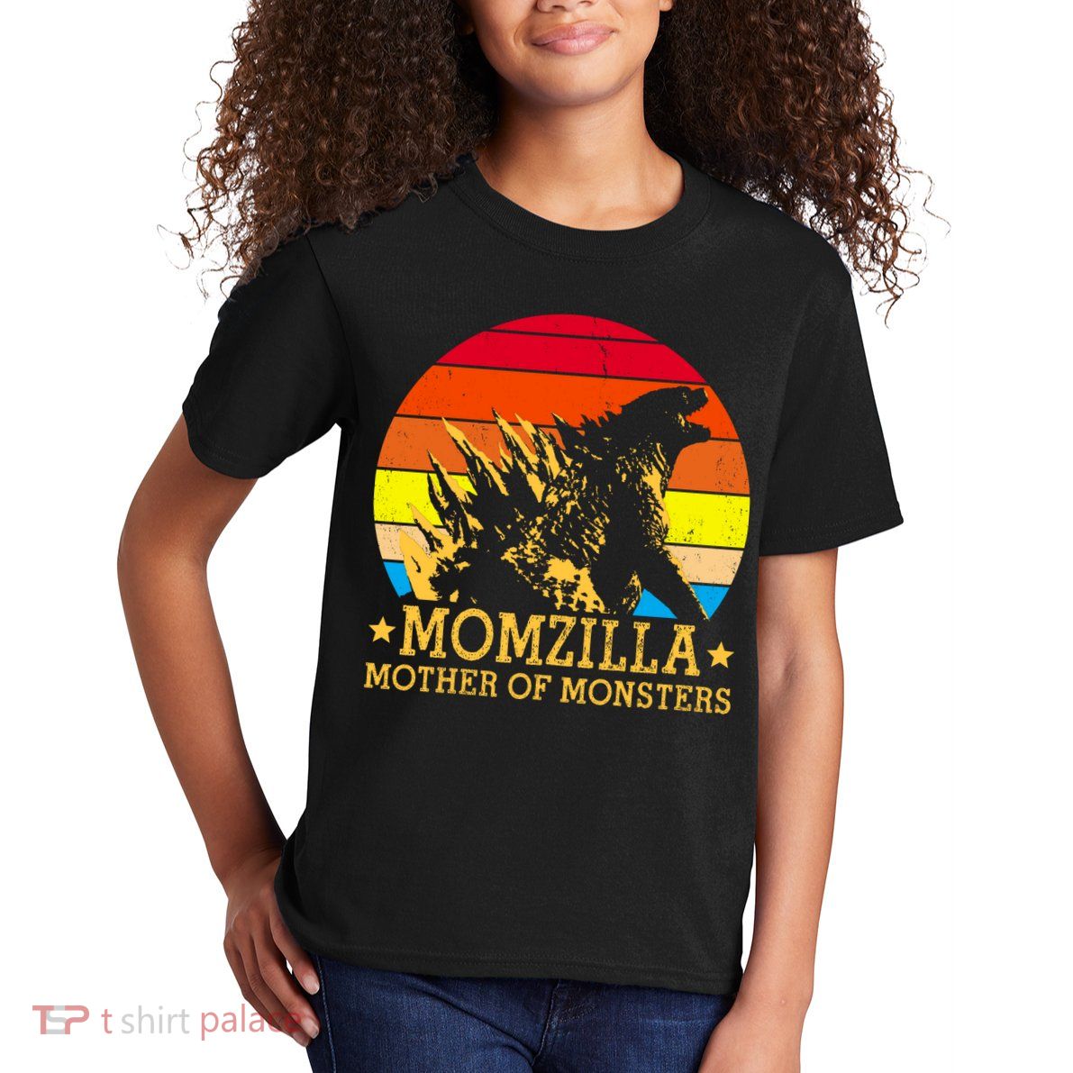 Momzilla Mother Of The Monsters Retro Vintage Kids T-Shirt