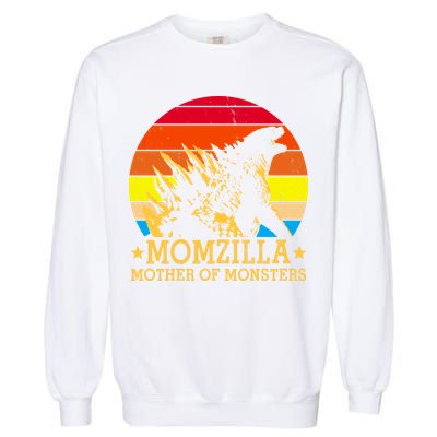 Momzilla Mother Of The Monsters Retro Vintage Garment-Dyed Sweatshirt