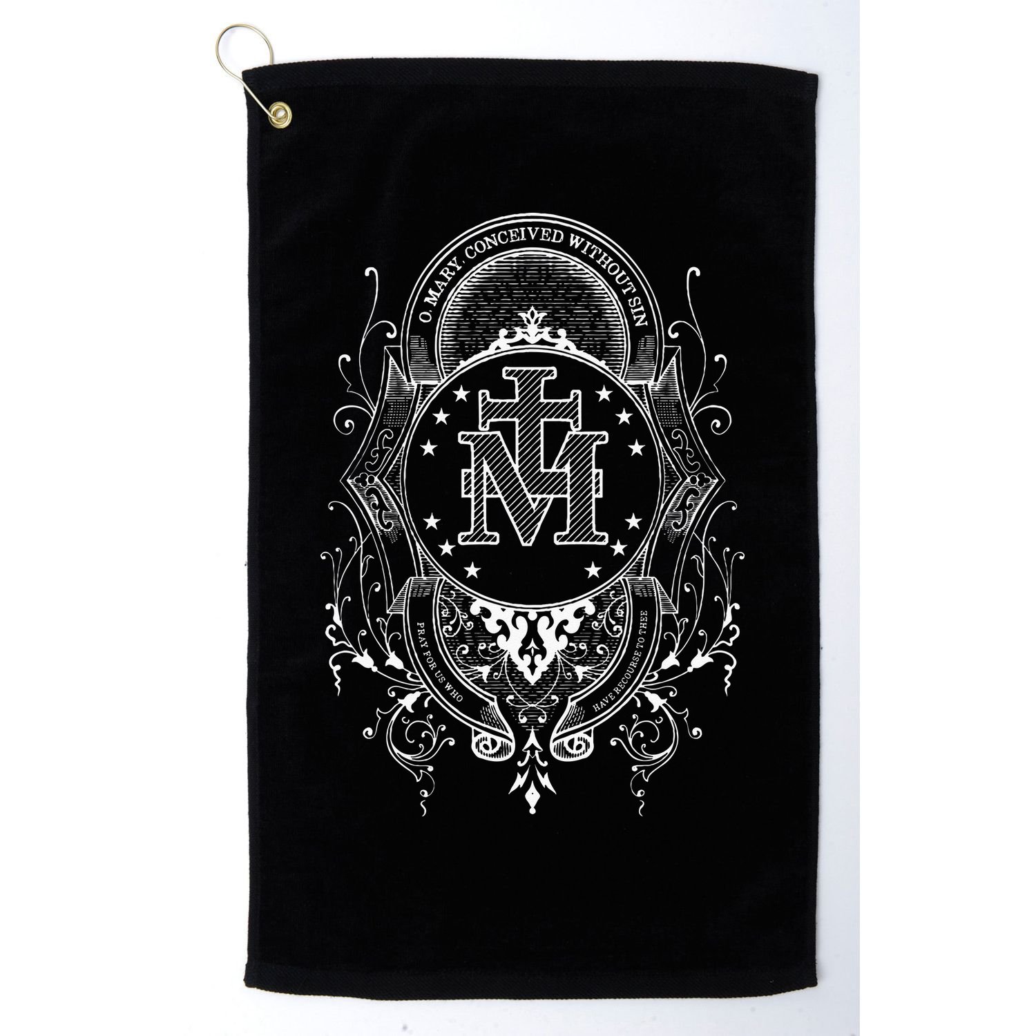 Miraculous Medal Our Lady Of Grace Blessed Mary Catholic Golf Towel