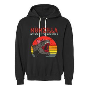 Momzilla Mother Of Monsters Ribbon Garment-Dyed Fleece Hoodie