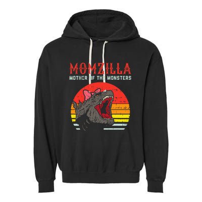 Momzilla Mother Of Monsters Ribbon Garment-Dyed Fleece Hoodie