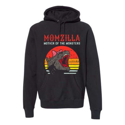 Momzilla Mother Of Monsters Ribbon Premium Hoodie