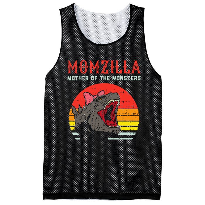 Momzilla Mother Of Monsters Ribbon Mesh Reversible Basketball Jersey Tank