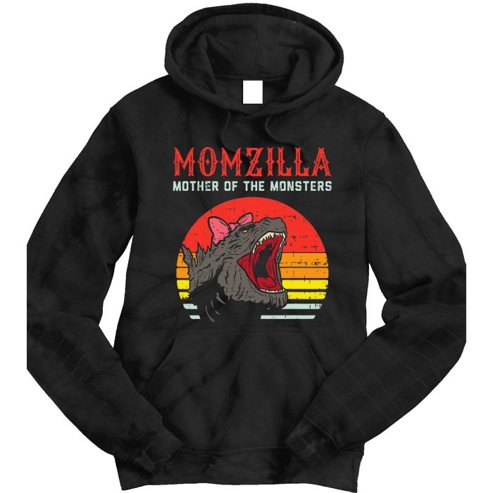 Momzilla Mother Of Monsters Ribbon Tie Dye Hoodie