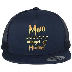 Mom Manager Of Mischief Mothers Day Gift Flat Bill Trucker Hat