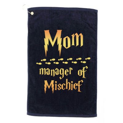 Mom Manager Of Mischief Mothers Day Gift Platinum Collection Golf Towel