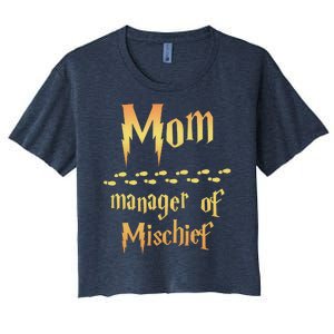 Mom Manager Of Mischief Mothers Day Gift Women's Crop Top Tee