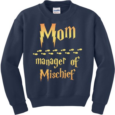 Mom Manager Of Mischief Mothers Day Gift Kids Sweatshirt