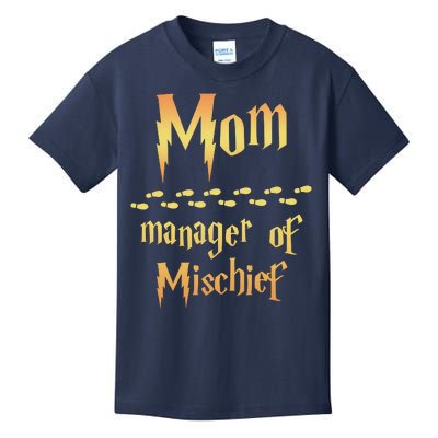 Mom Manager Of Mischief Mothers Day Gift Kids T-Shirt