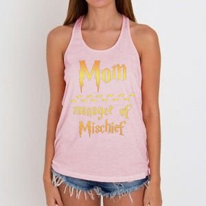 Mom Manager Of Mischief Mothers Day Gift Women's Knotted Racerback Tank