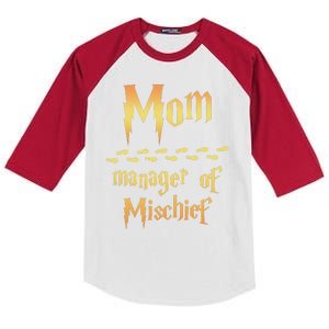 Mom Manager Of Mischief Mothers Day Gift Kids Colorblock Raglan Jersey