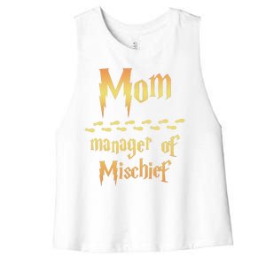 Mom Manager Of Mischief Mothers Day Gift Women's Racerback Cropped Tank