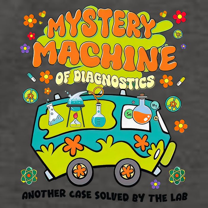 Mystery Machine Of Diagnostics Lab Week 2025 Med Lab Tech Vector Backpack