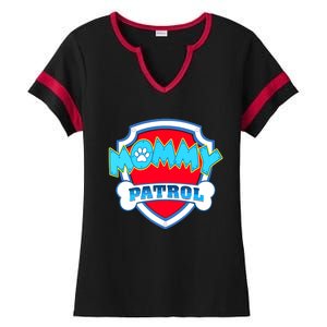 Mom Mommy Of The Birthday Boy Girl Dog Paw Family Matching Ladies Halftime Notch Neck Tee