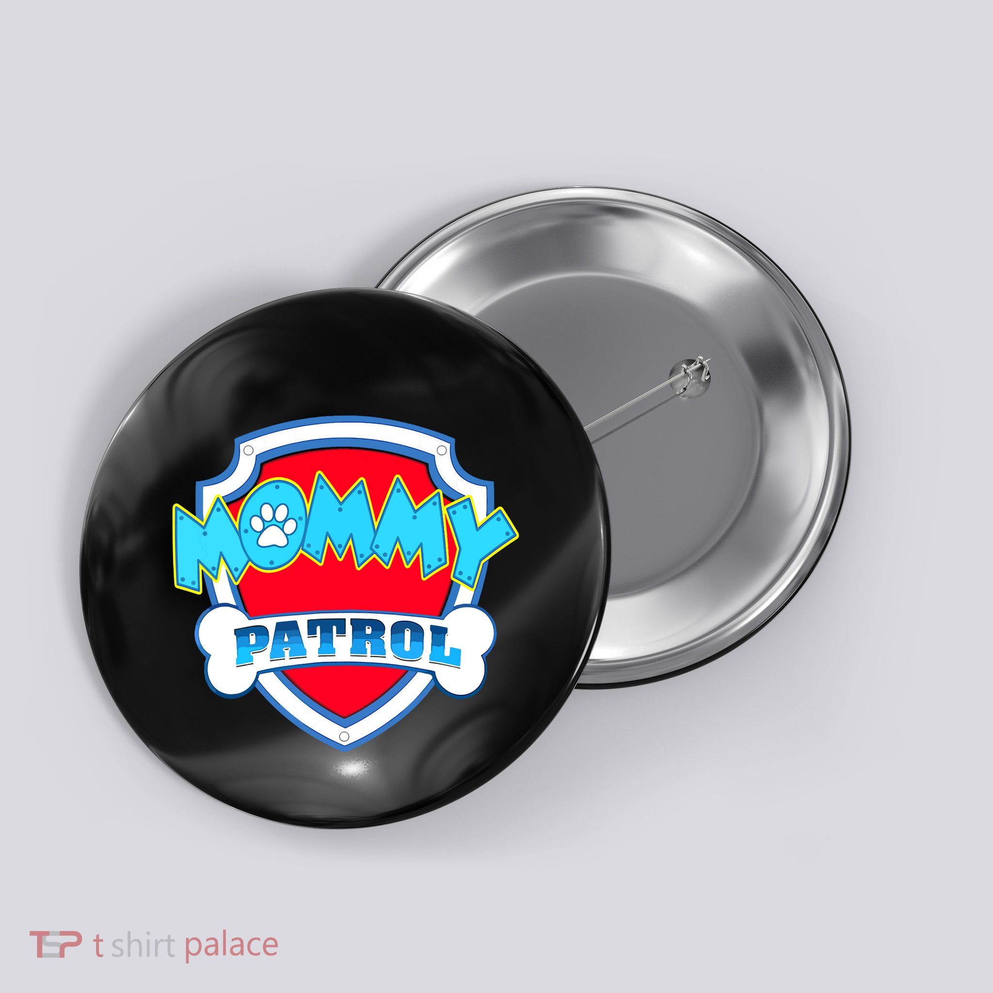 Mom Mommy Of The Birthday Boy Girl Dog Paw Family Matching Button